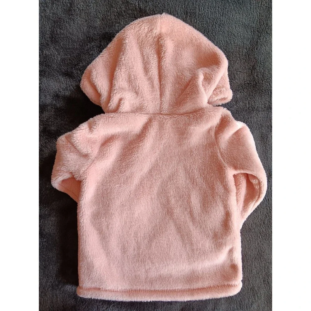 Jacket New Carters Hoodie Infant Girls Faux Fur Pink Plush Pull Over 12 months